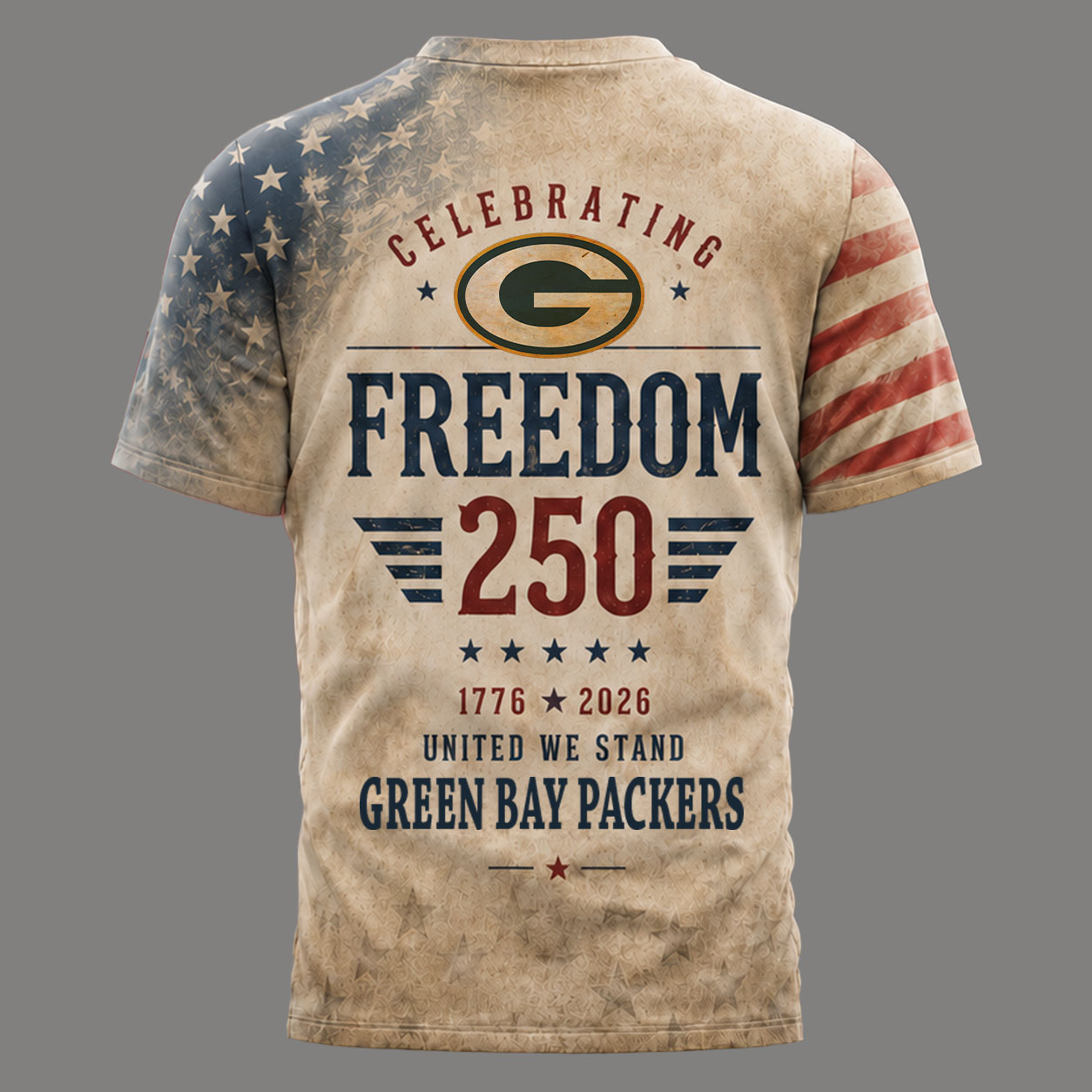 Green Bay Packers x Premium NFL Freedom 250 Patriotic 3D Shirt TTH290504 - Image 3