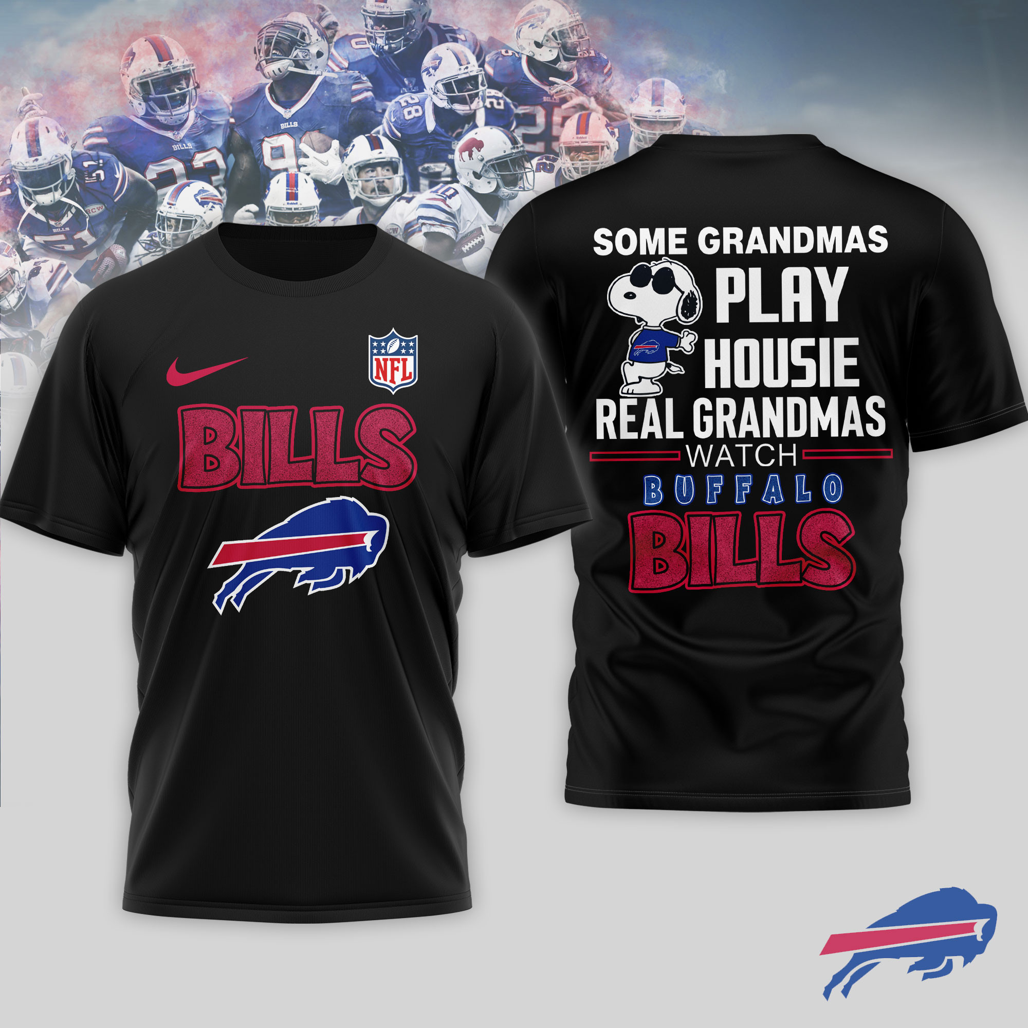 Buffalo Bills x Premium NFL Fan Grandma Apparel 3D Shirt TTH290505 - Image 2