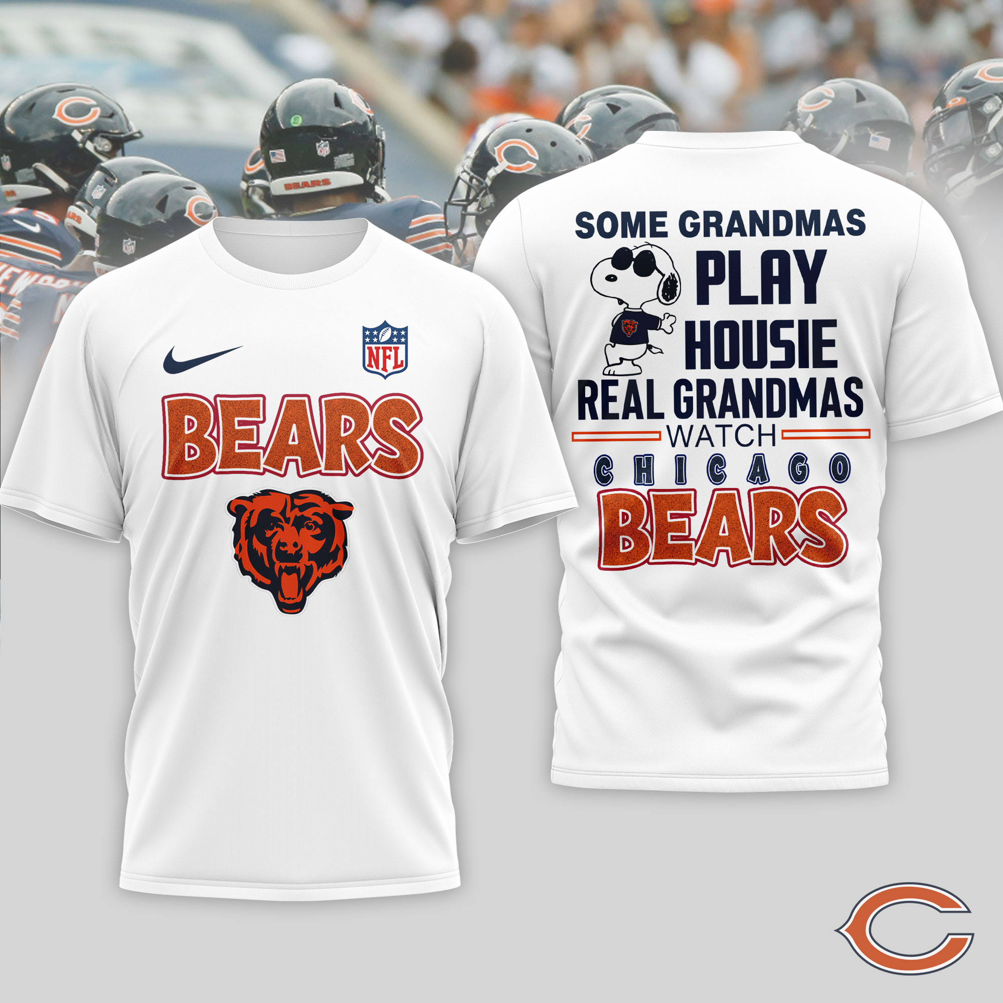Chicago Bears x Premium NFL Fan Grandma Apparel 3D Shirt TTH290505