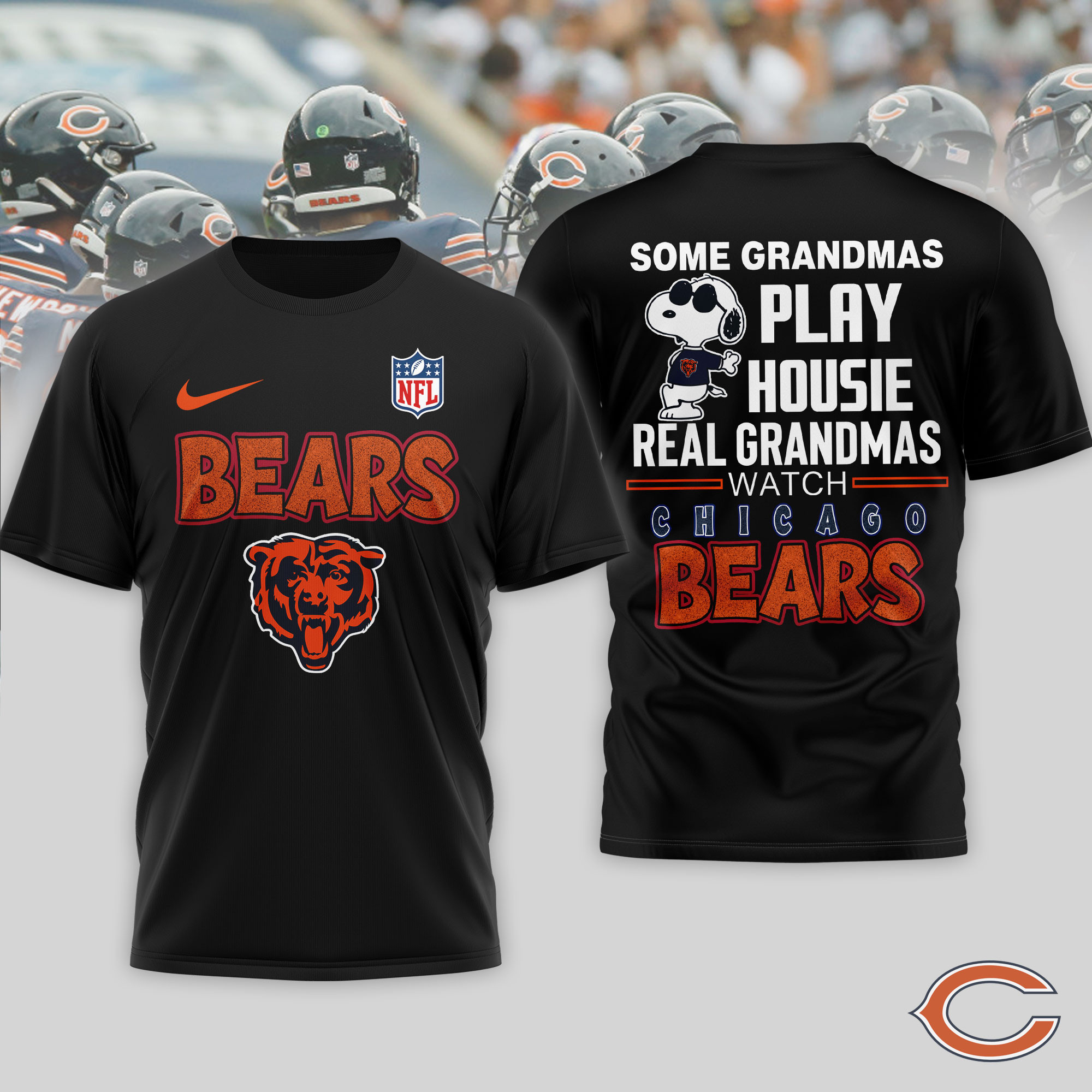 Chicago Bears x Premium NFL Fan Grandma Apparel 3D Shirt TTH290505 - Image 2