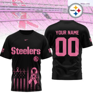 Pittsburgh Steelers x Premium NFL Breast Cancer Awareness 3D Shirt TTH300500