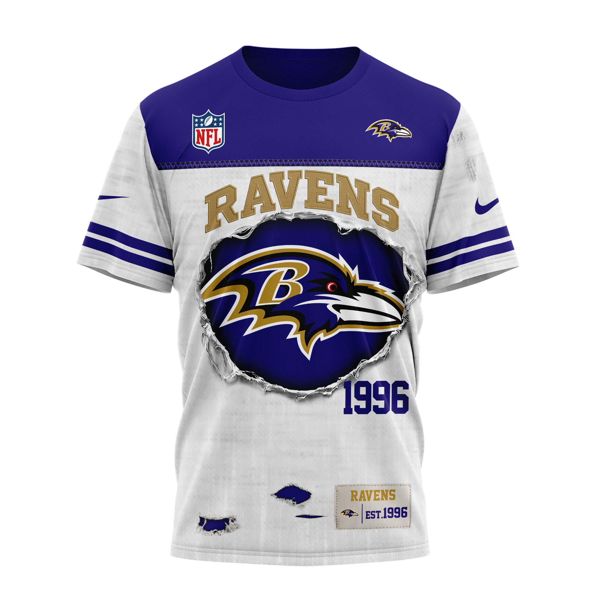 Baltimore Ravens x Premium NFL Girl Heart & Helmet 3D Shirt TTH300503