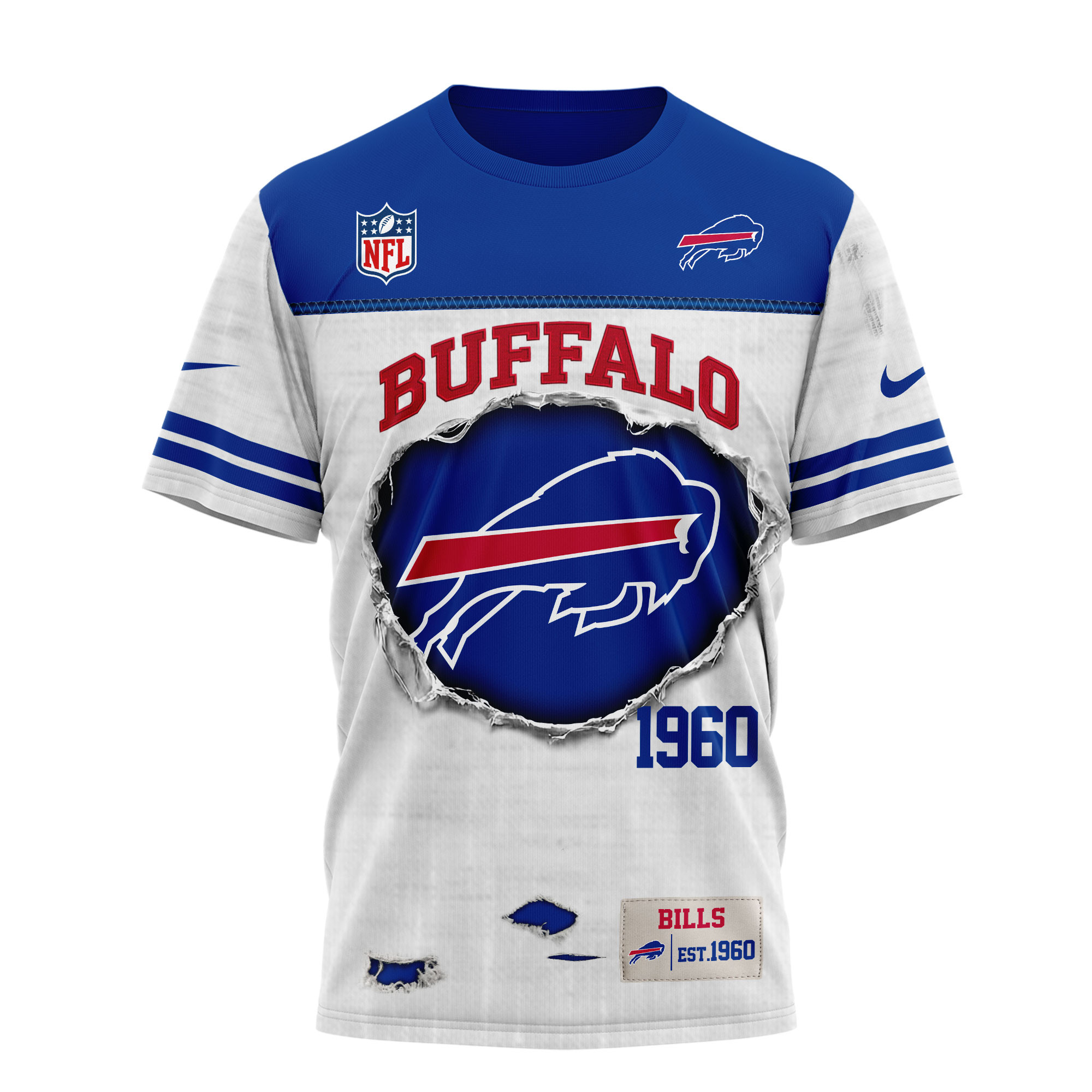 Buffalo Bills x Premium NFL Girl Heart & Helmet 3D Shirt TTH300503