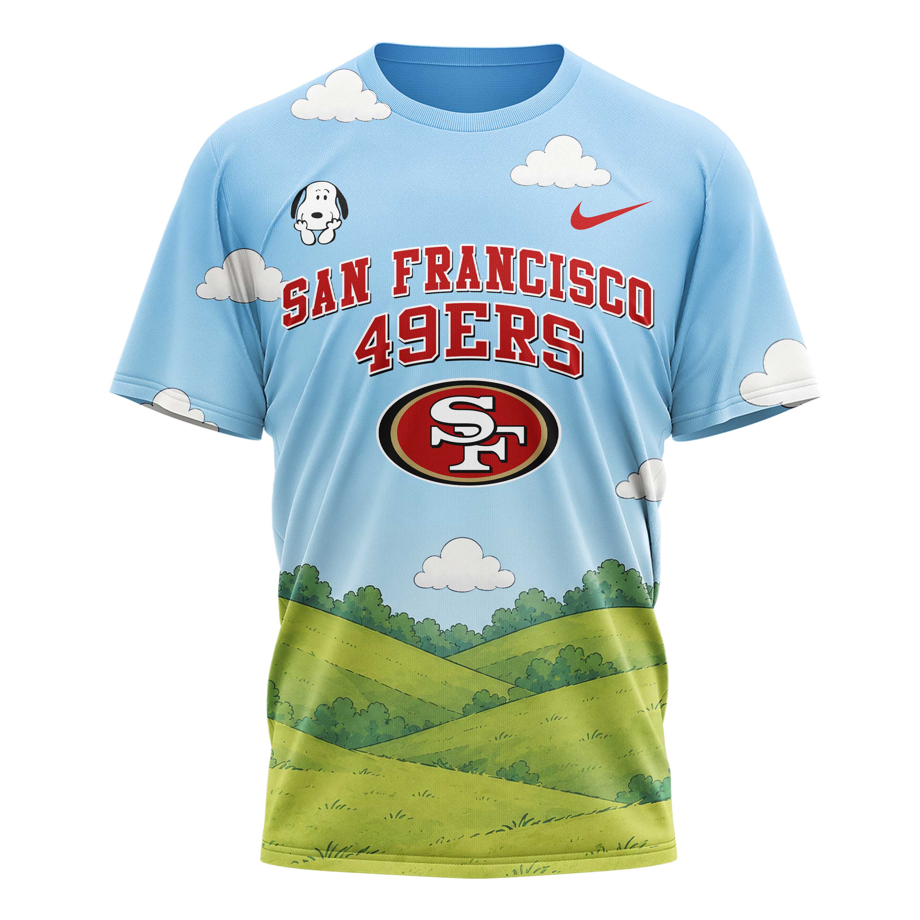 San Francisco 49ers x Premium NFL Snoopy Touchdown 3D T-Shirt TTH300501