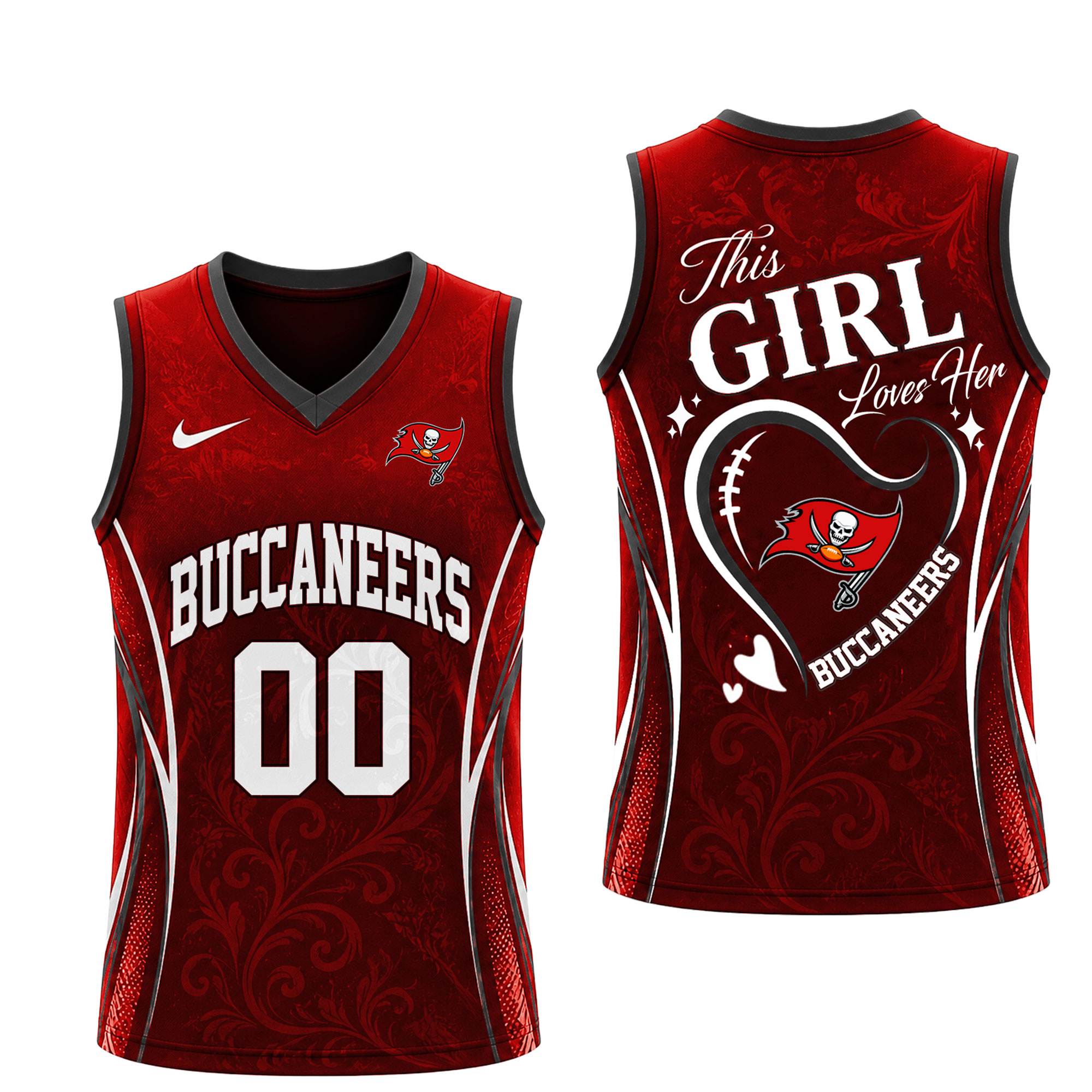Tampa Bay Buccaneers x Premium NFL Women’s Game Day Love Tank Top Jersey TTH300502