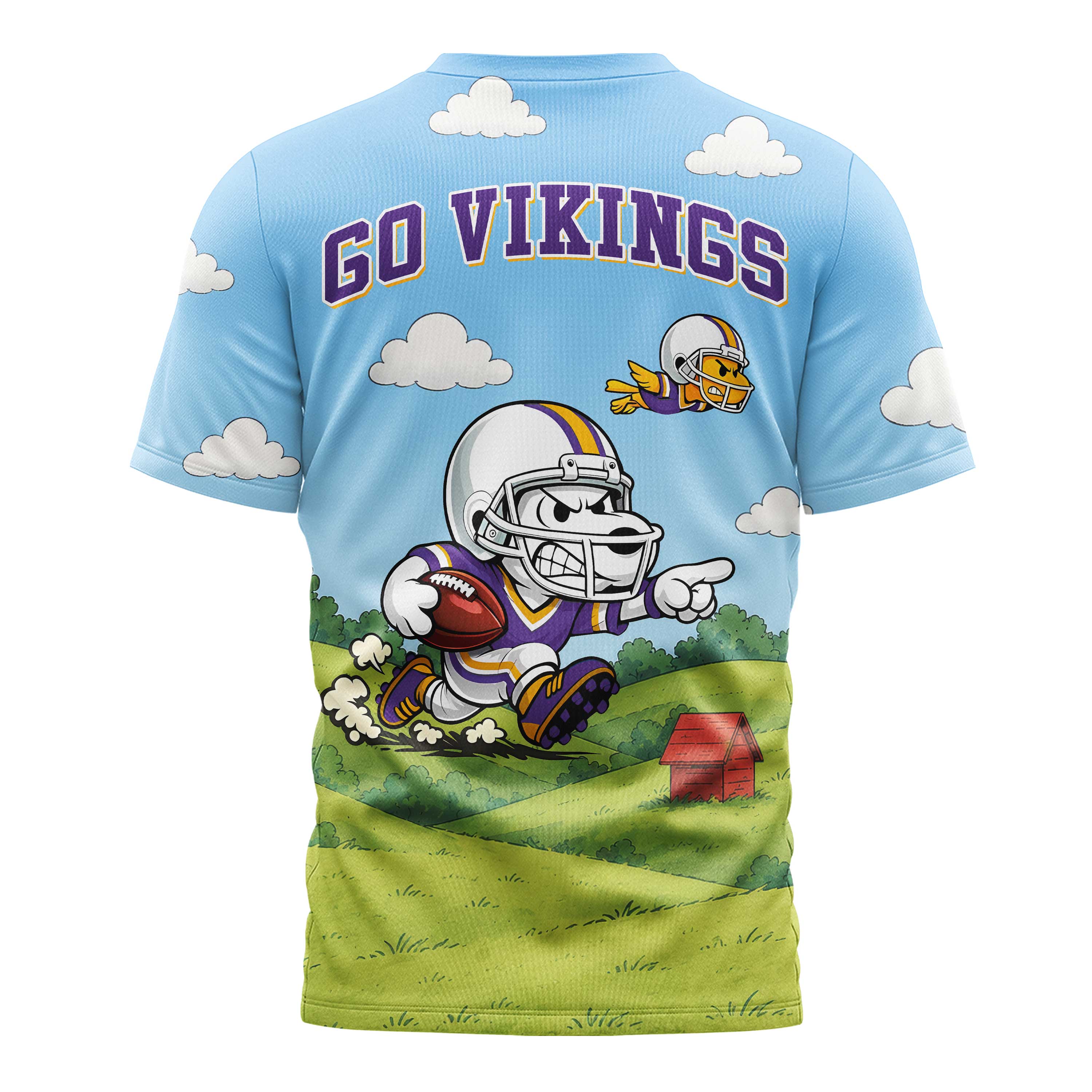 Minnesota Vikings x Premium NFL Snoopy Touchdown 3D T-Shirt TTH300501 - Image 2