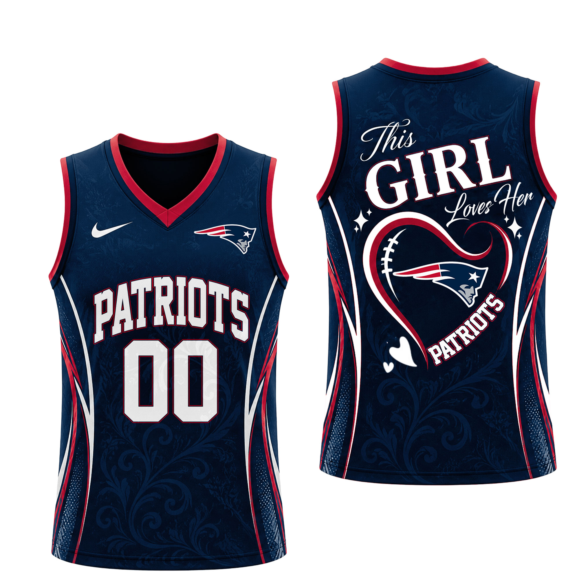 New England Patriots x Premium NFL Women’s Game Day Love Tank Top Jersey TTH300502