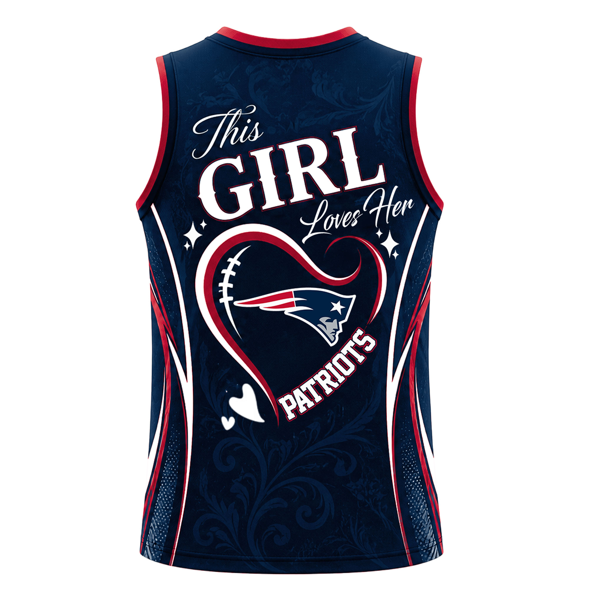 New England Patriots x Premium NFL Women’s Game Day Love Tank Top Jersey TTH300502 - Image 3