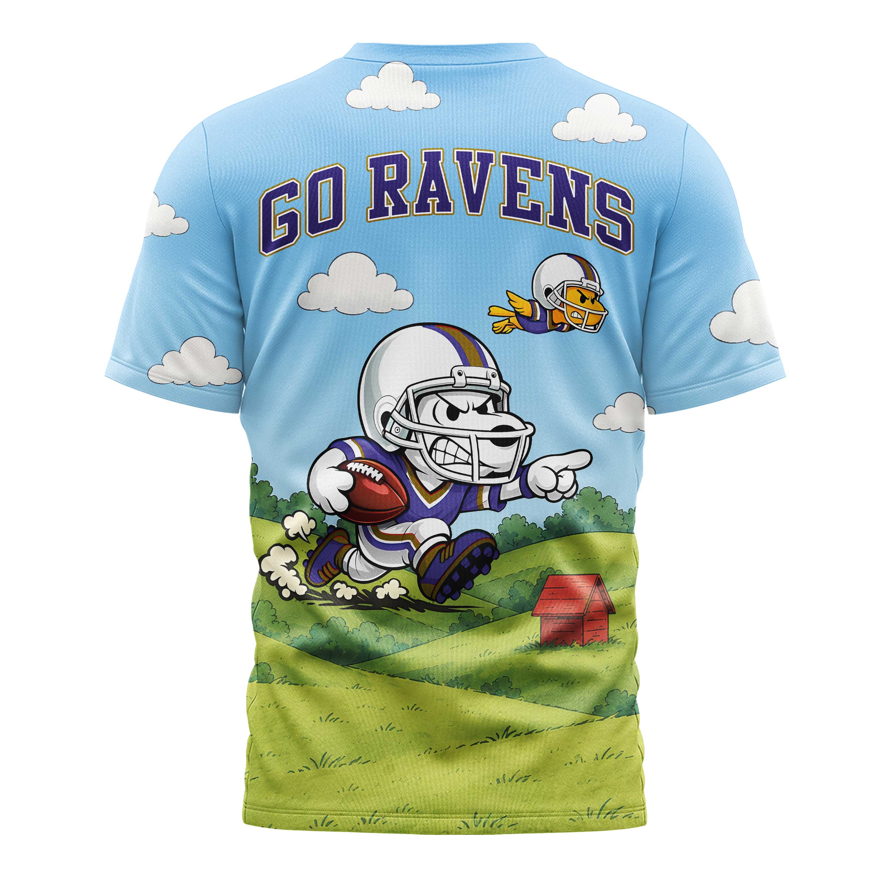 Baltimore Ravens x Premium NFL Snoopy Touchdown 3D T-Shirt TTH300501 - Image 2