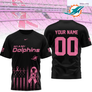 Miami Dolphins x Premium NFL Breast Cancer Awareness 3D Shirt TTH300500