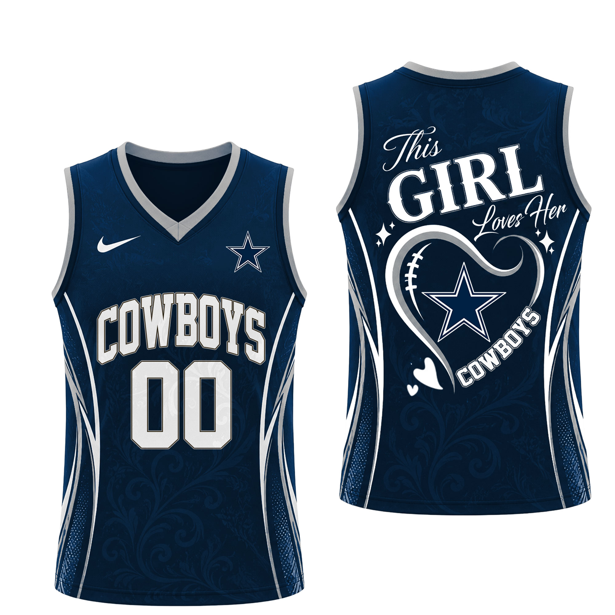 Dallas Cowboys x Premium NFL Women’s Game Day Love Tank Top Jersey TTH300502