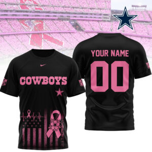 Dallas Cowboys x Premium NFL Breast Cancer Awareness 3D Shirt TTH300500