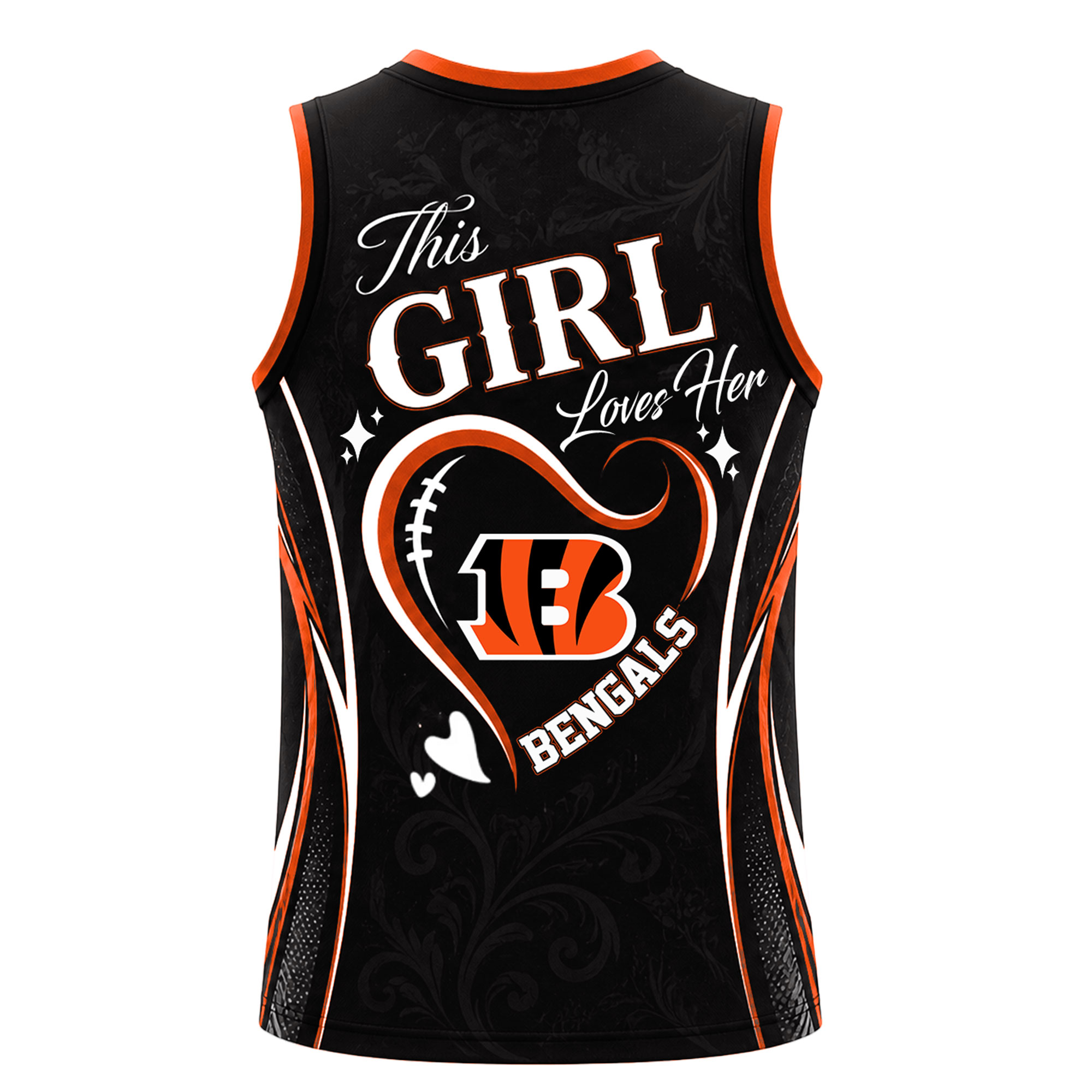 Cincinnati Bengals x Premium NFL Women’s Game Day Love Tank Top Jersey TTH300502 - Image 3