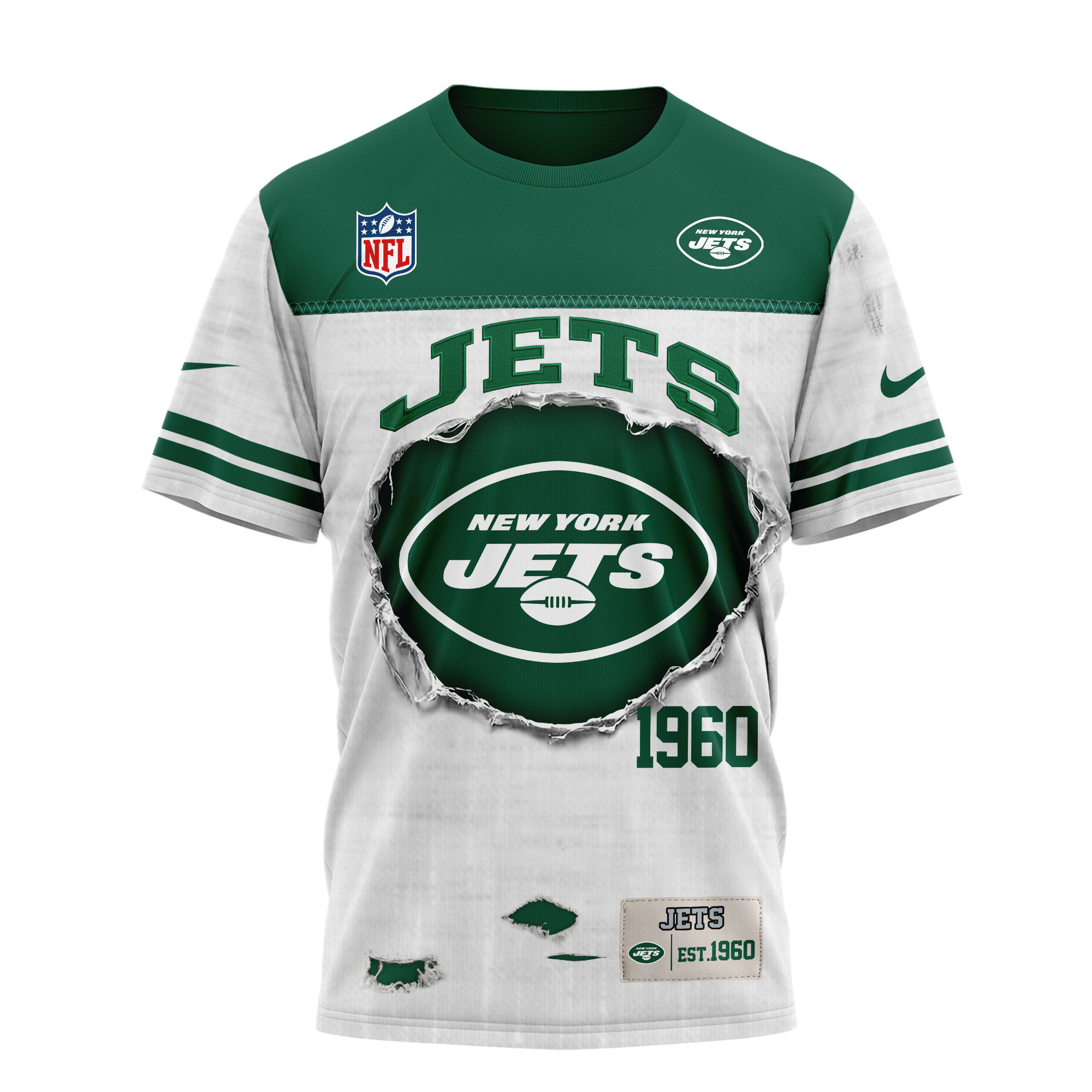 New York Jets x Premium NFL Girl Heart & Helmet 3D Shirt TTH300503