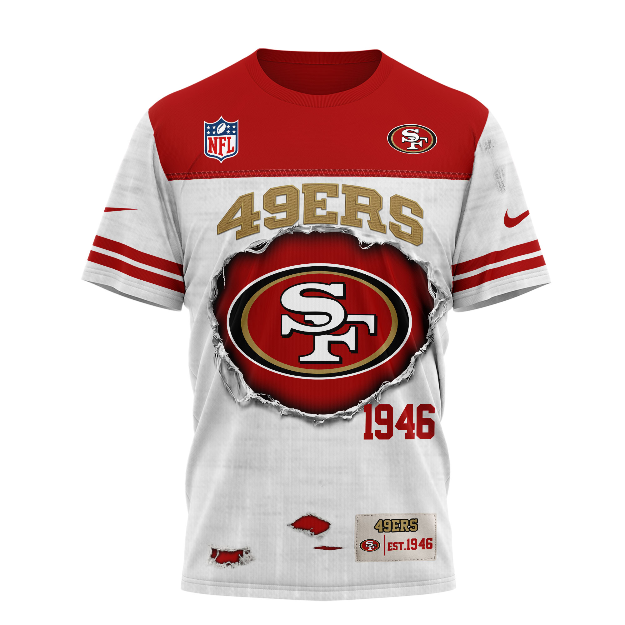San Francisco 49ers x Premium NFL Girl Heart & Helmet 3D Shirt TTH300503