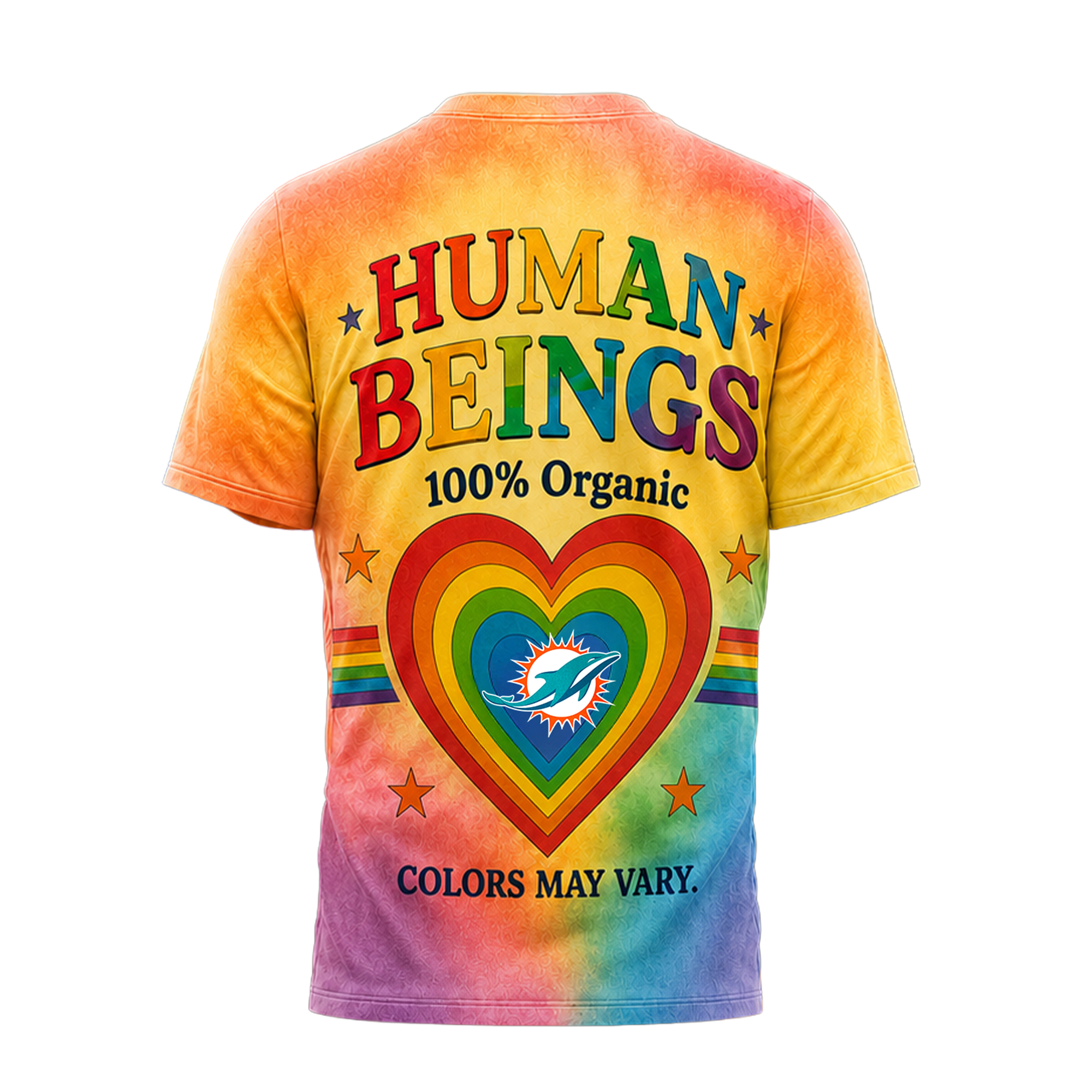 Miami Dolphins x Premium NFL Human Being Color May Vary 3D T-Shirt TTH300505 - Image 2