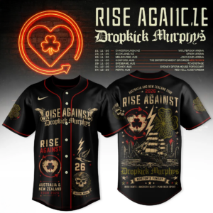Rise Against x Dropkick Murphys 2026 Tour Premium Black Baseball Jersey
