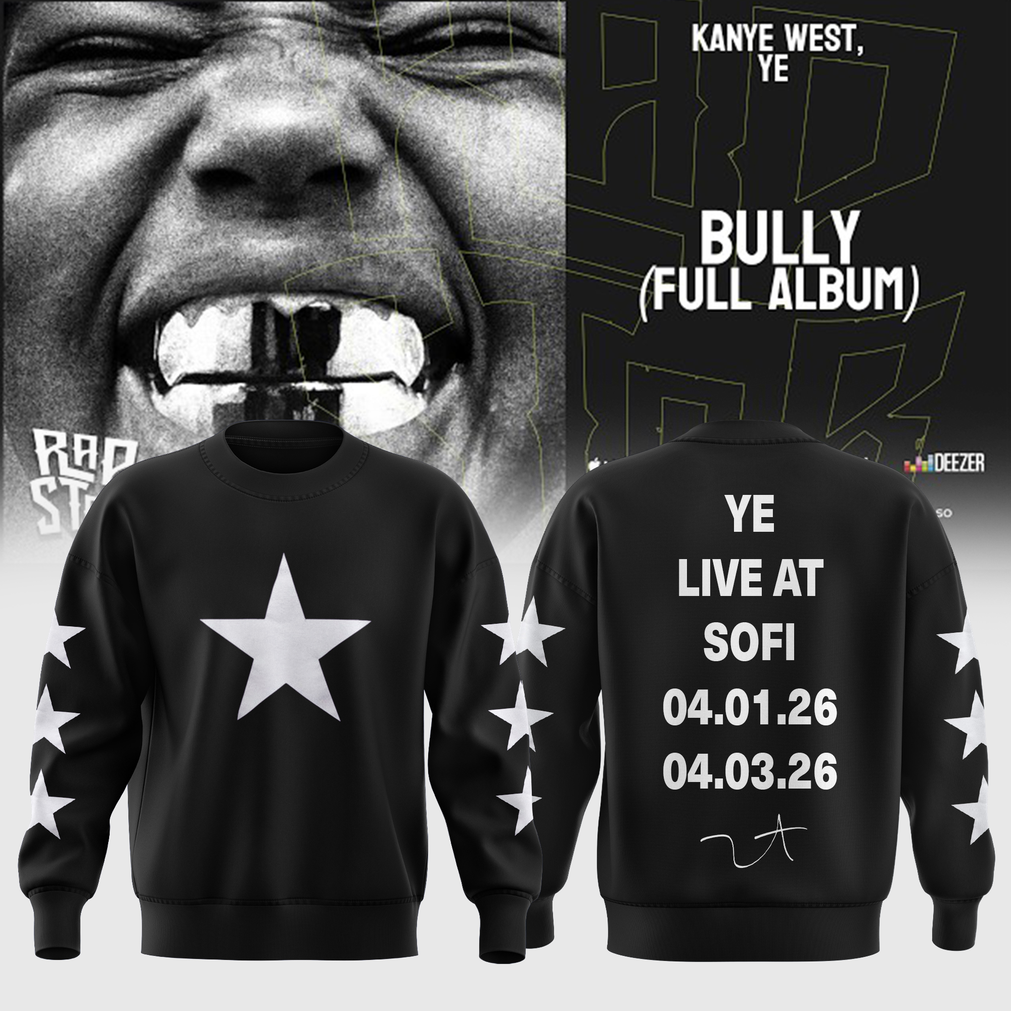 Ye 2026 Tour Collector Limited Sweatshirt Collection