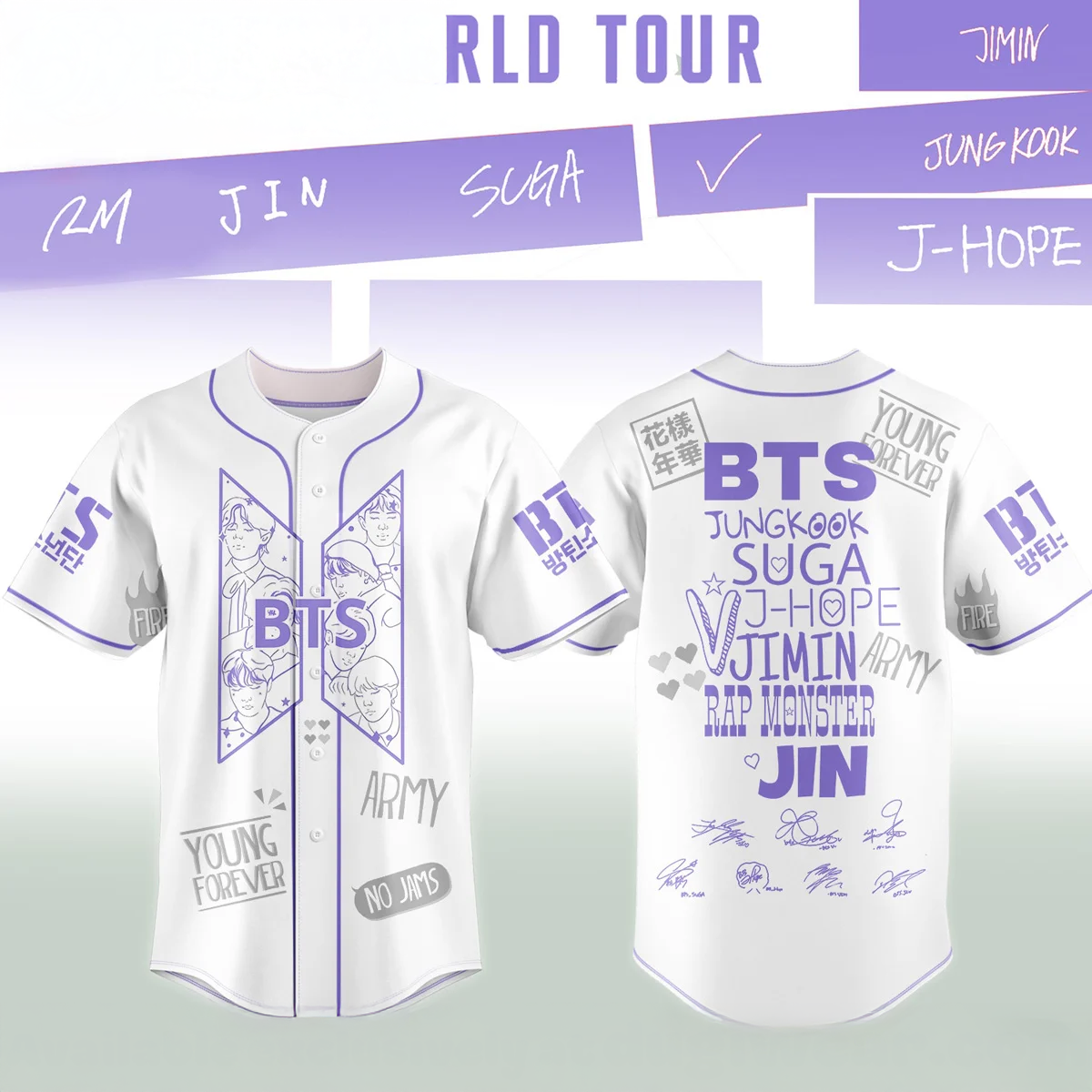 Bts World Tour Baseball Jersey Collector Fan Edition Batch Five