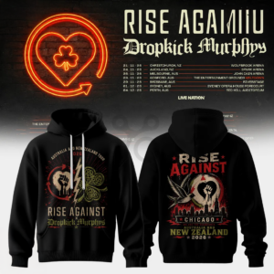 Rise Against X Dropkick Murphys 2026 Tour Official Black Hoodie