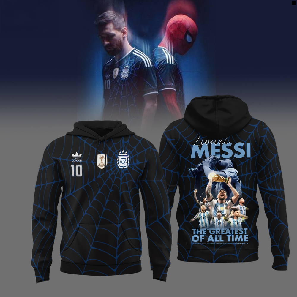 Messi X Spider Man Goat Web Hero Official Fan Hoodie Collection