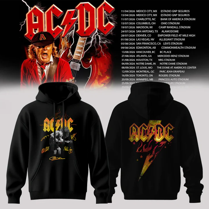Ac Dc Power Up Tour 2026 North America Premium Fan Hoodie Edition
