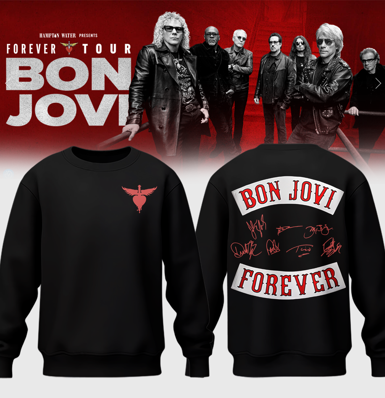 Bon Jovi Forever Tour Signature Collection Official Concert Sweatshirt