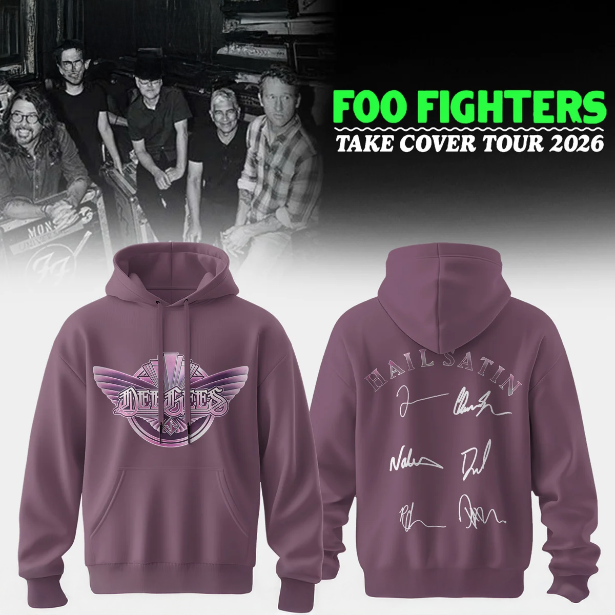 Foo Fighters Take Cover Tour Collector Graphic Hoodie Collection