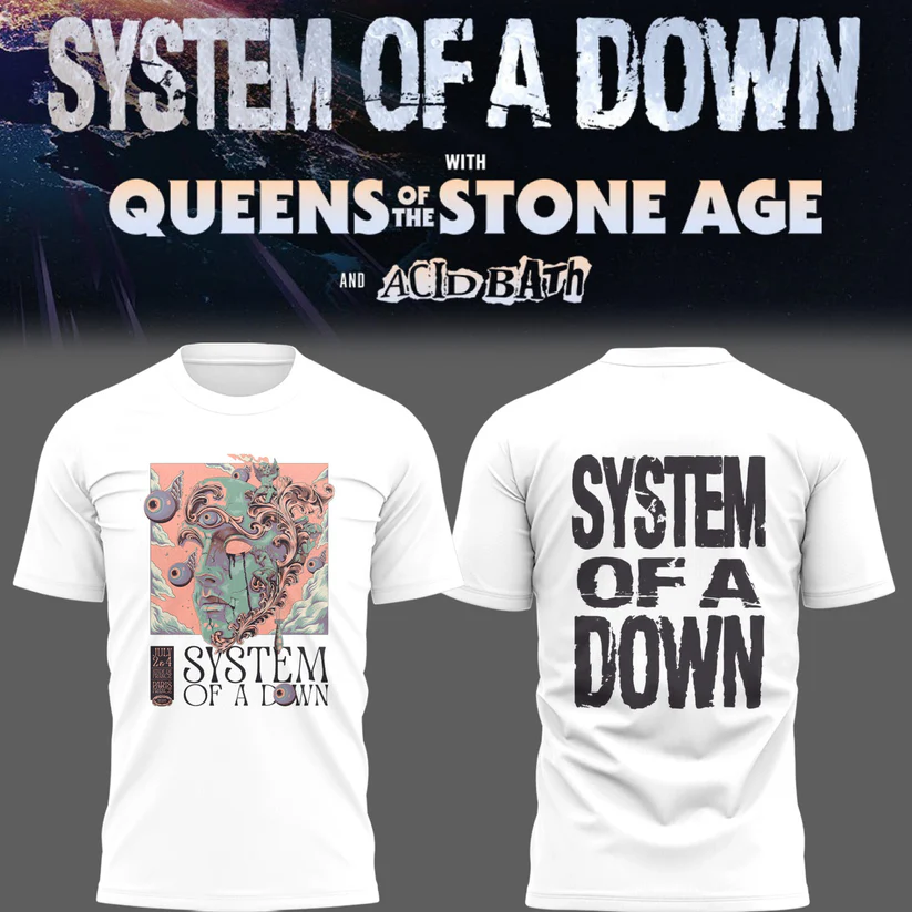 System Of A Down Uk Europe Stadium Tour 2026 Official Graphic T-Shirt