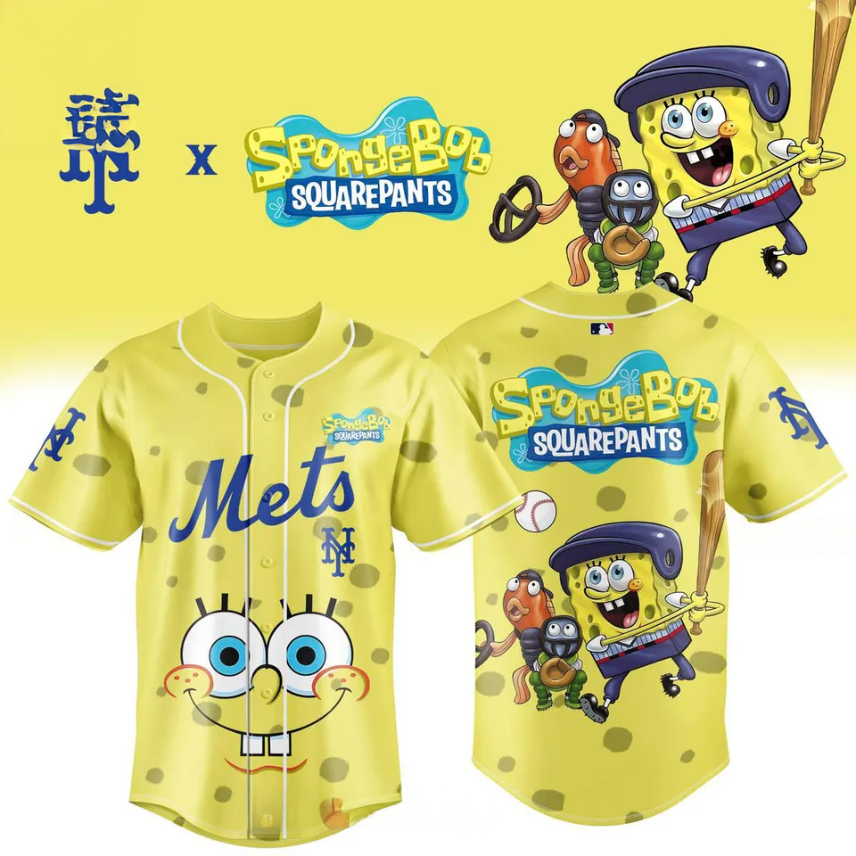 New York Mets Spongebob Squarepants 2026 Night Game Baseball Jersey Fan Collection
