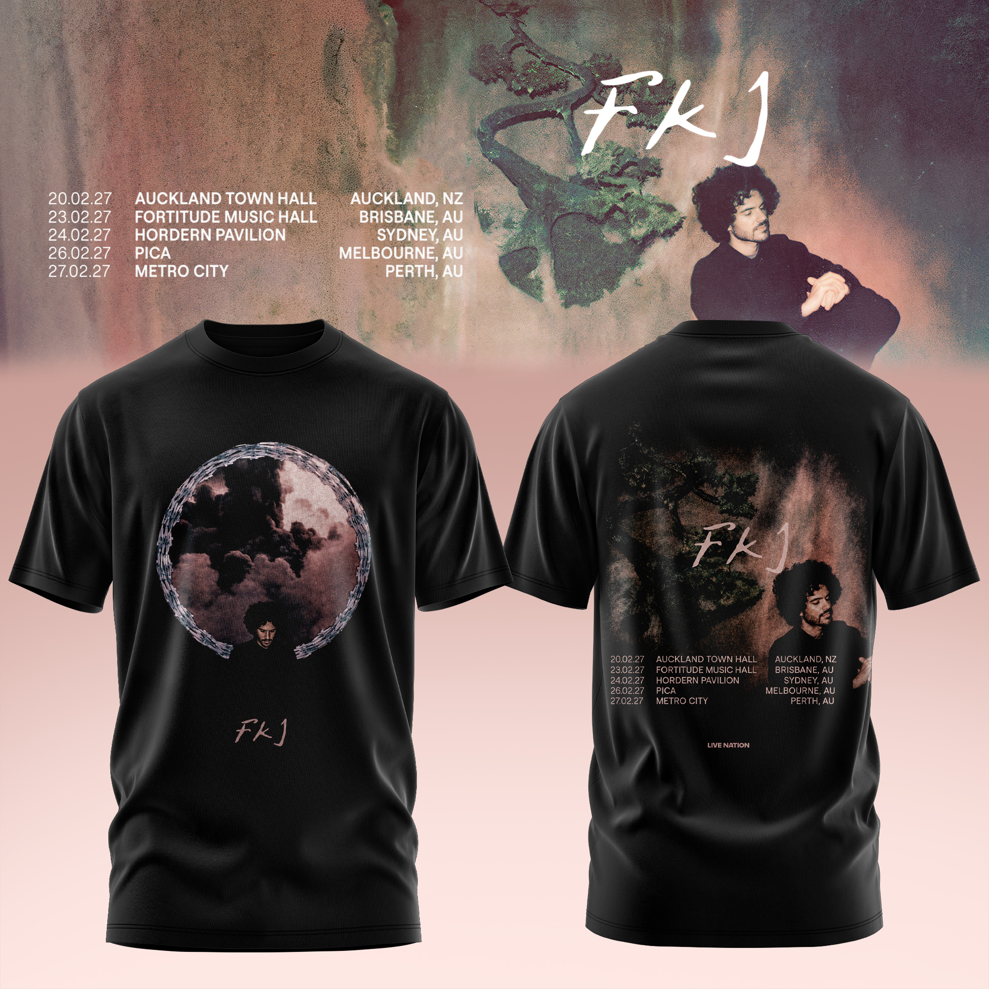 Fkj Aunz Tour 2027 Exclusive Fan Graphic T-Shirt