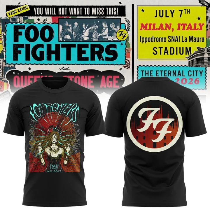 Foo Fighters Take Cover Tour 2026 Milano Premium Fan T-Shirt