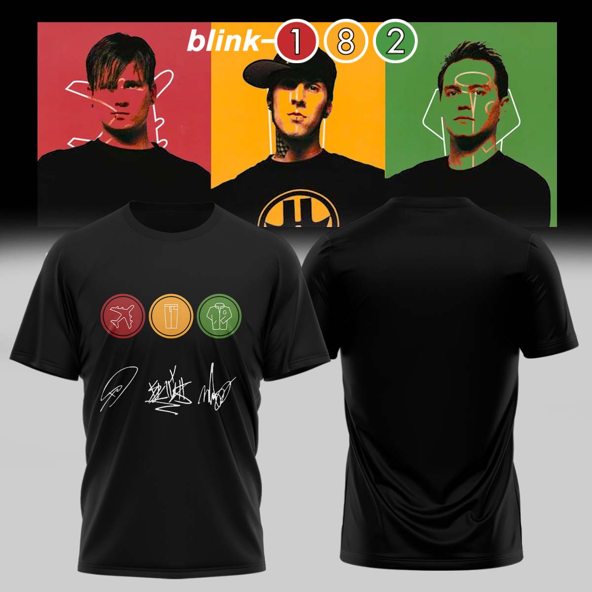 Blink 182 Take Off Your Pants And Jacket Signature Fan Graphic T-Shirt