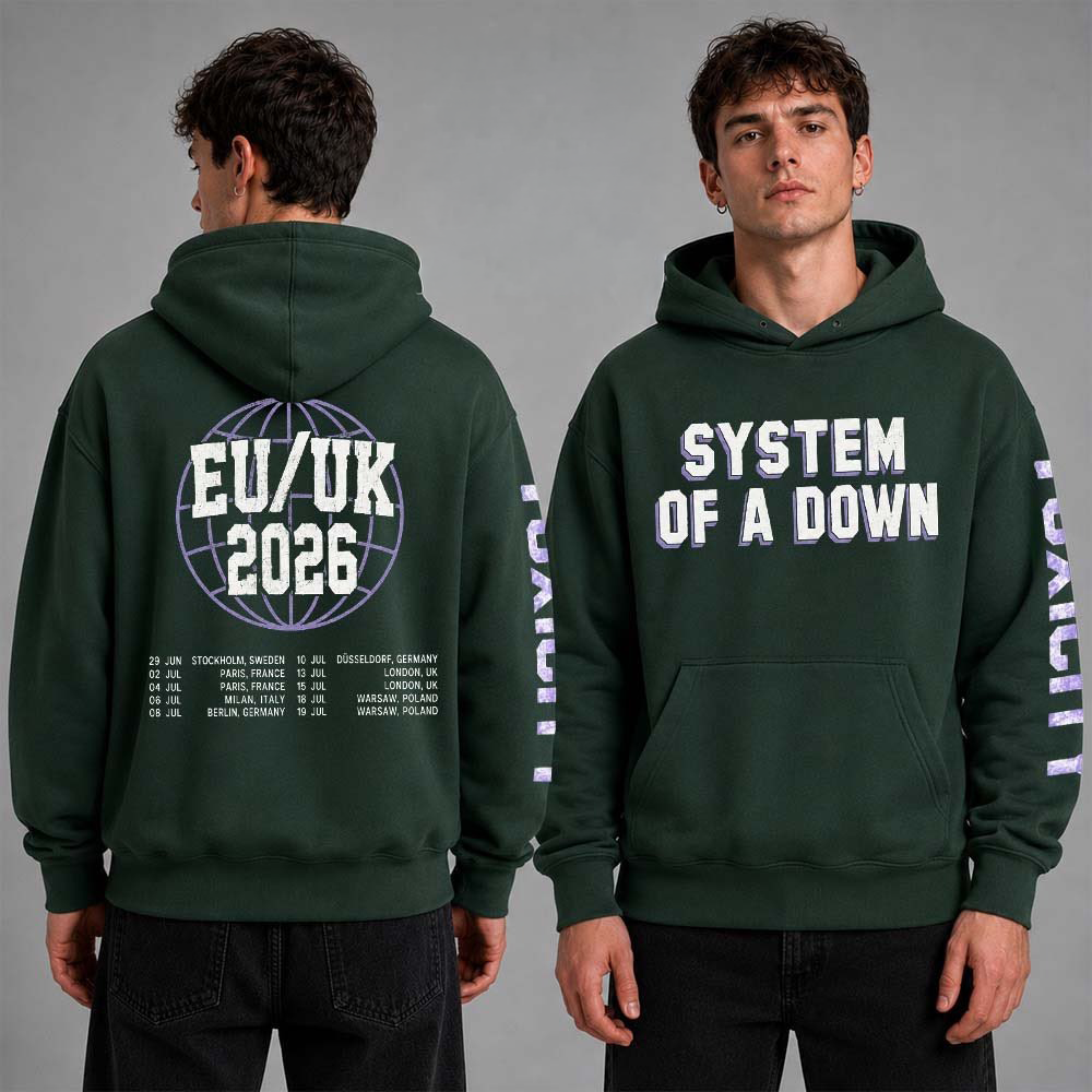 System Of A Down Eu Uk Tour 2026 Premium Concert Hoodie Collection