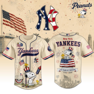 New York Yankees Peanuts Usa 250Th Anniversary 2026 Baseball Jersey Edition