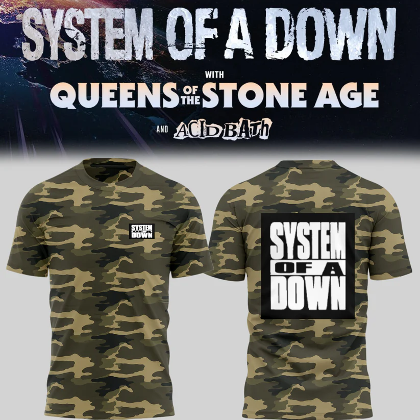 System Of A Down Uk Europe Stadium Tour 2026 Exclusive Fan Graphic T-Shirt