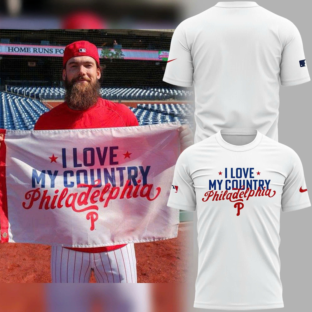 Philadelphia Phillies I Love My Country 2026 Graphic Fan T-Shirt