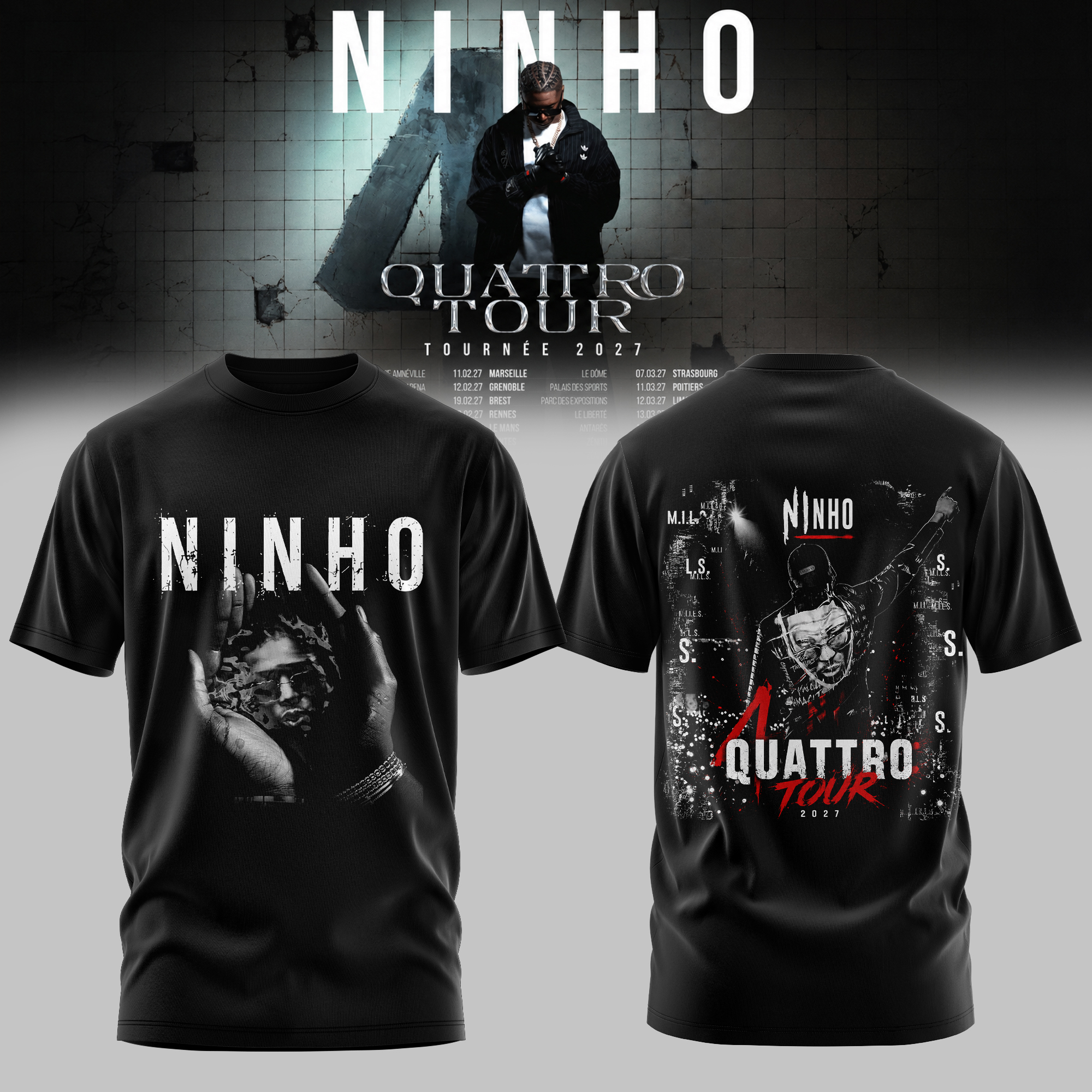 Quattro Tour 2027 Collector Fan Graphic T-Shirt Edition