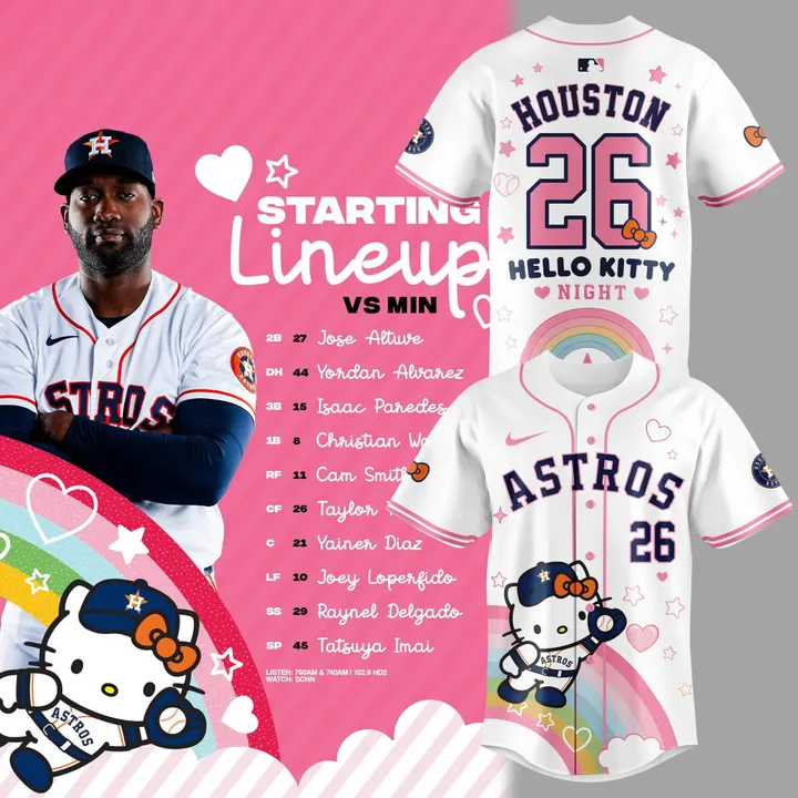 Houston Astros X Hello Kitty Night 2026 Baseball Jersey