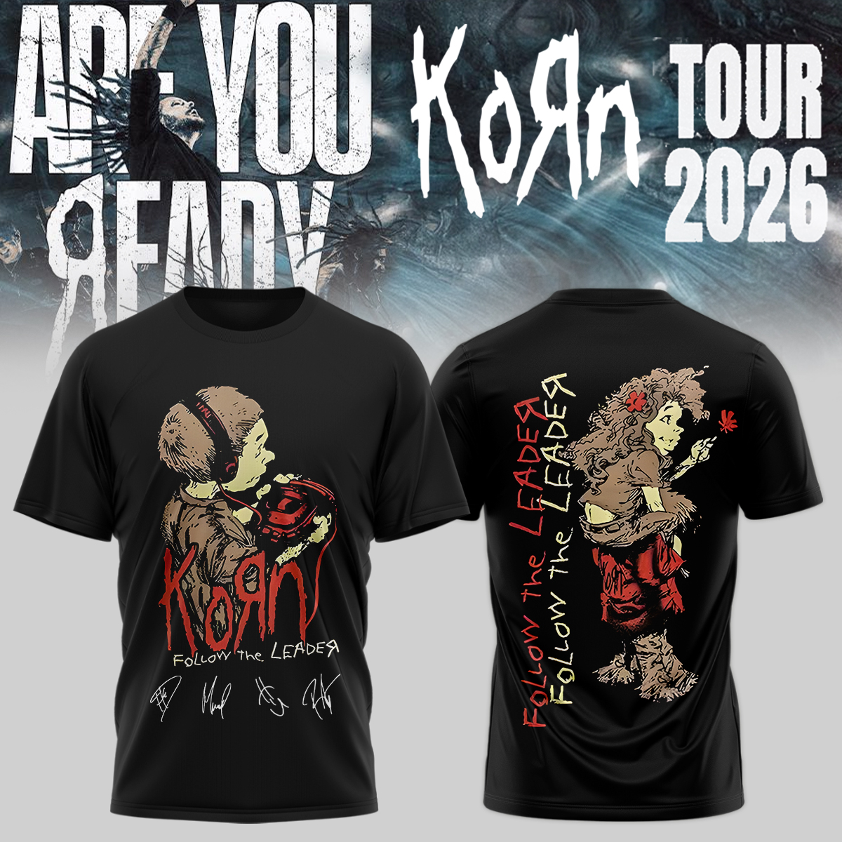 Korn Are You Ready Exclusive Rock Band Graphic T-Shirt