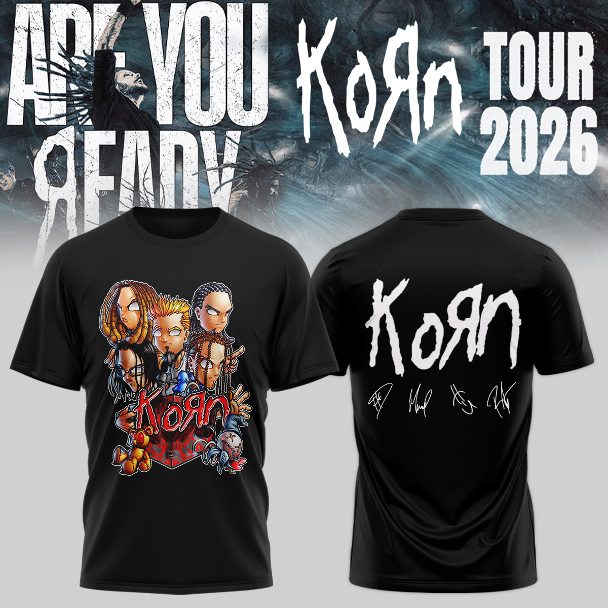 Korn Are You Ready Collector Fan Graphic T-Shirt Collection