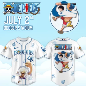 Los Angeles Dodgers One Piece Night 2026 Exclusive Anime Baseball Jersey