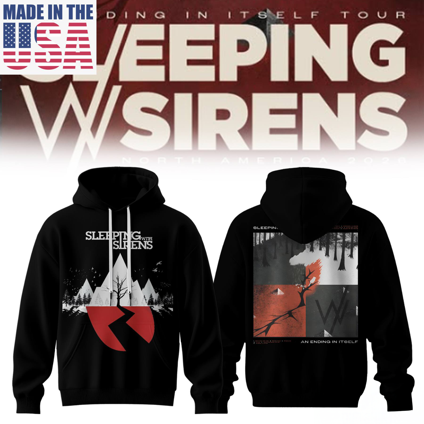 Sleeping With Sirens An Ending In Itself Tour Limited Fan Hoodie Collection