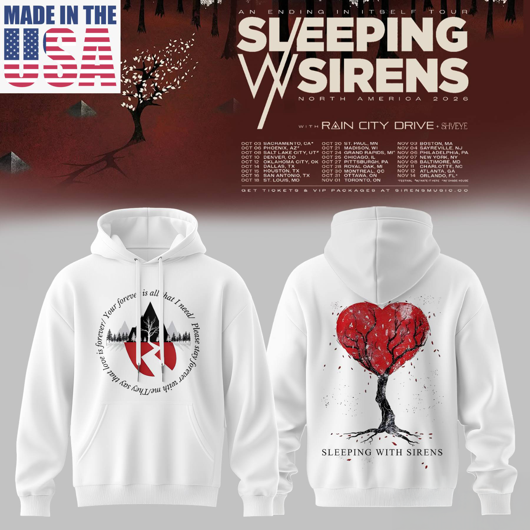 Sleeping With Sirens 2026 Collector Concert Hoodie Fan Collection