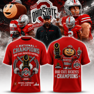 Ohio State Buckeyes National Champions 2026 T-Shirt College Football Championship Graphic Tee Ncaa Buckeye Fan Shirt Gift For Ohio State Football Fans