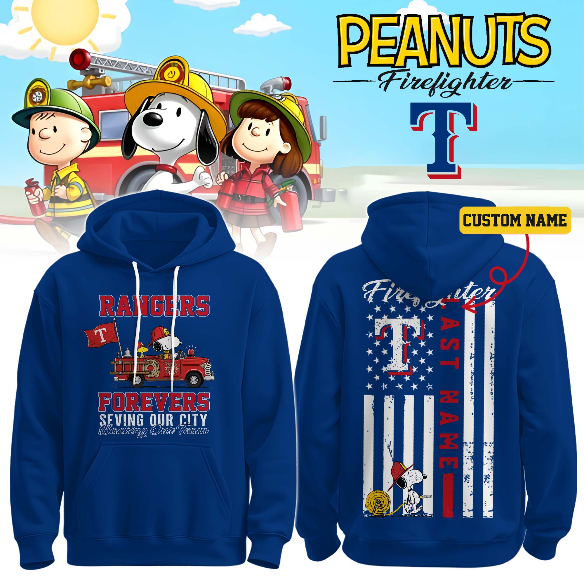 Texas Snoopy Firefighter Personalized Premium Fan Hoodie Collection