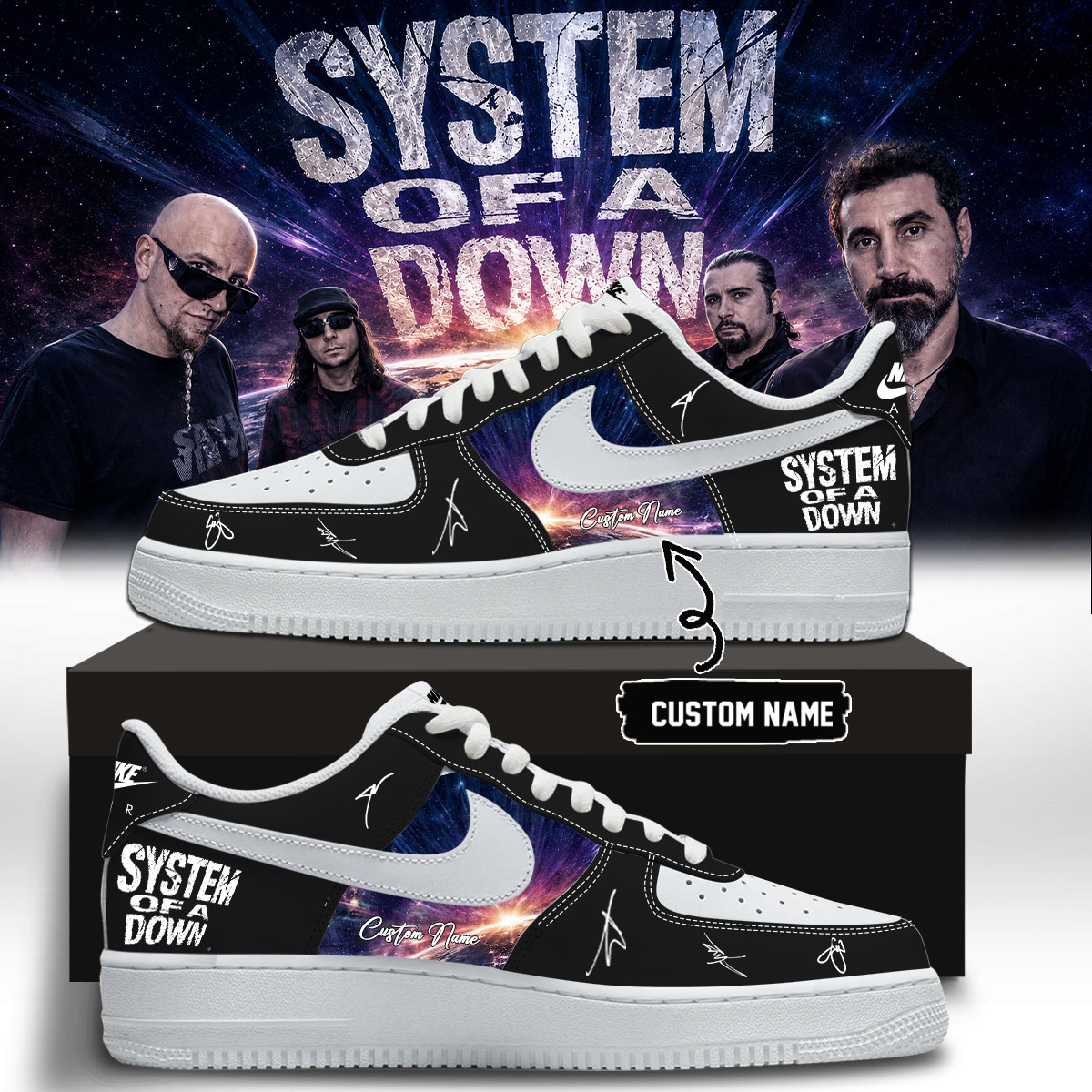 System Of A Down Europe Uk Stadium Tour 2026 Limited Edition Concert Sneakers Fan Apparel