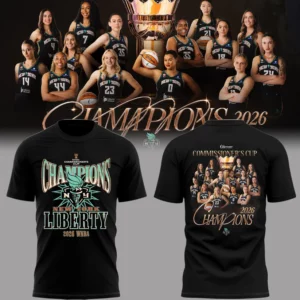 New York Liberty 2026 Commissioners Cup Champions Official Locker Room Shirt