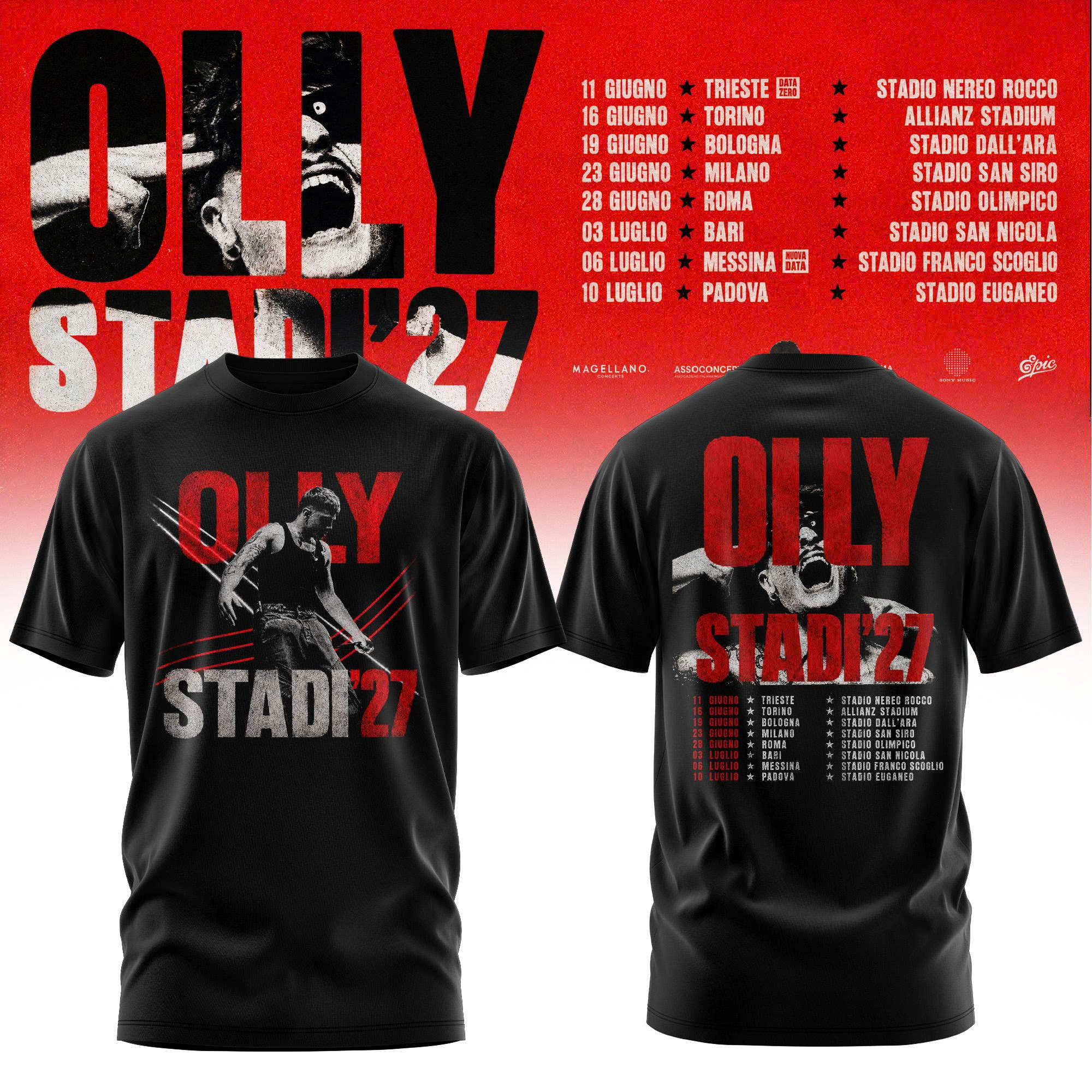 Olly Stadi 2027 Tour Premium Graphic T-Shirt