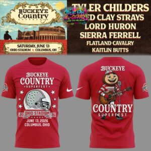 Ohio State Football X Buckeye Country Superfest 2026 Helmet Graphic T-Shirt Concert Fan Gift